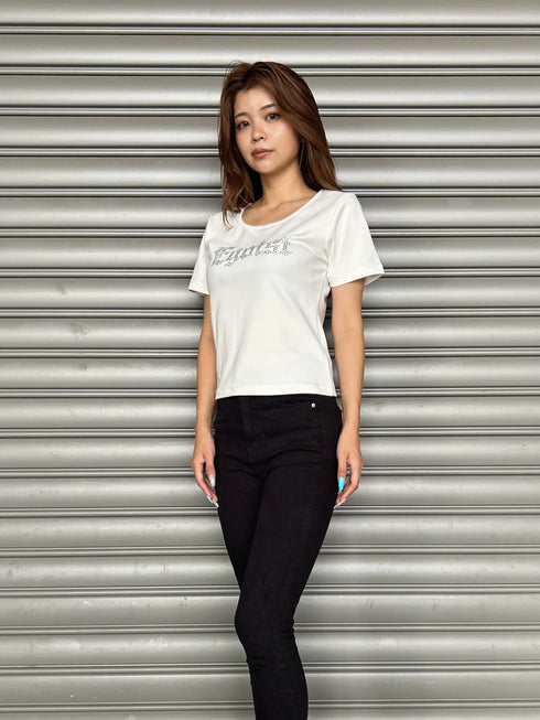 ラインストーンロゴTシャツ